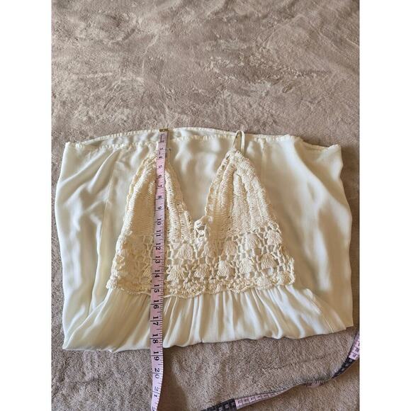 Goa Japna Babydoll Sundress Beachwear M Cream Crochet Lightweight Made in India - Picture 5 of 8